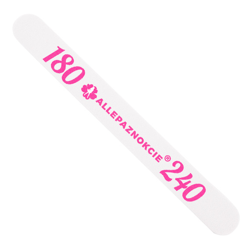 Pilnik do paznokci Bezpieczny Pakiet Allepaznokcie prosty biały środek 180/240 CU-12 High Quality