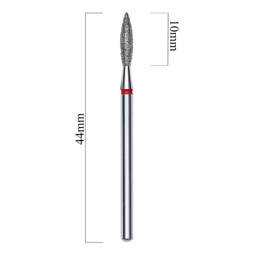Frez diamentowy płomyk czerwony Staleks Expert 2,3/10mm