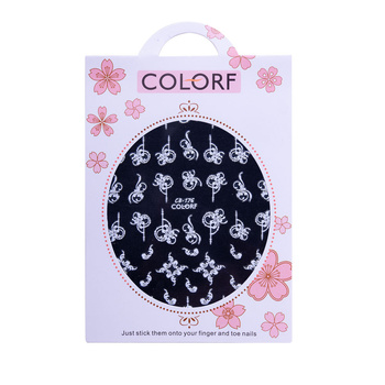 Naklejki do paznokci cienkie samoprzylepne wzory ornamenty CB-176 białe