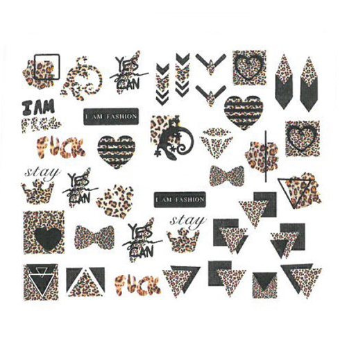 Naklejki wodne do paznokci panterka BN-1575