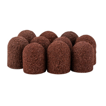 Kapturki ścierne do pedicure z bawełnianym środkiem 10mm gradacja 150 brązowe AlleMed 10 szt