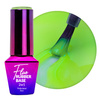 Baza kauczukowa z kolorem 2w1 neonowa do szybkiego manicure i pedicure Fluo Rubber Base 2in1 MollyLac Lime Mojito 10 gram Nr 3