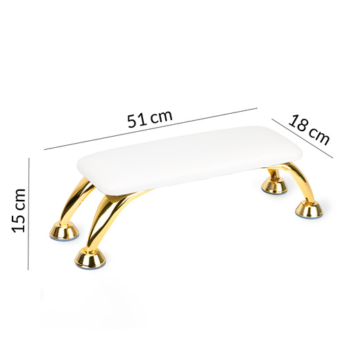 Podpórka do manicure na złotych nóżkach Molly Nails biała