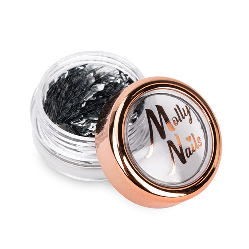 Ozdoba do paznokci kieliszki srebrne holo Molly Nails 2g