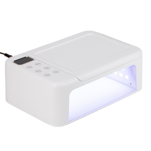 12sztuk Lampa do paznokci z podpórką UV/LED 168W No Name do lakierów hybrydowych żeli i akrylożeli biała Z22