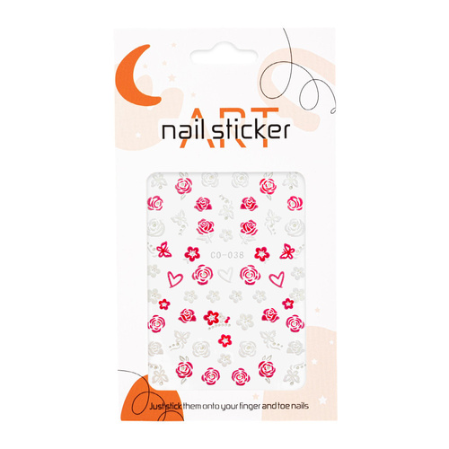 Naklejki do paznokci 3D samoprzylepne walentynkowe kwiaty CO-038