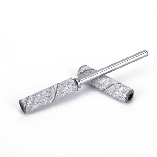 Kapturki do manicure i pedicure mandrele nakładki ścierne long cylinder 3mm gradacja 180 białe 50 szt.