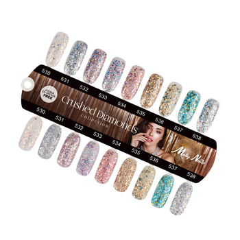 Wzornik Molly Nails Crushed Diamonds połysk i mat 9 kolorów