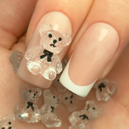 Ozdoby do paznokci misie 3D Molly Nails clear 20 szt