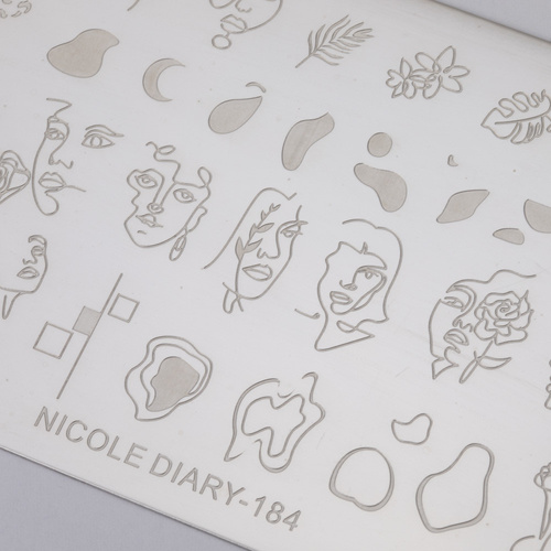 Blaszka do stempli ze wzorkami Nicole Diary Nr 184