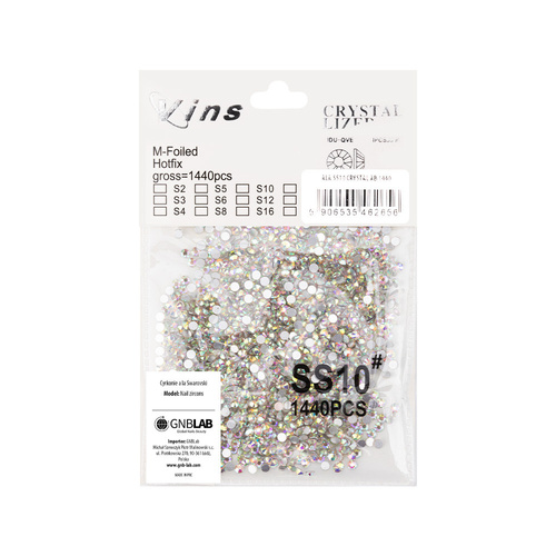 Cyrkonie do paznokci szklane SS10 Crystal AB ok.1440 szt. paczka
