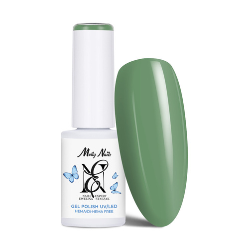 Lakier hybrydowy LED/UV Gel Polish Molly Nails by Ewelina Staszak Talizman T8 Awenturyn zielony HEMA/Di-HEMA Free 7g