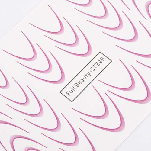 Gradientowe naklejki wodne na paznokcie/ French/ Ombre/Francuska linia uśmiechu 34szt różowe STZ49