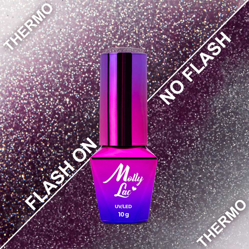 5+1gratis Lakier hybrydowy MollyLac Thermo Flashing Lights Itself 10 g Nr 694