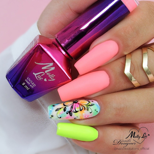 5+1gratis Lakier hybrydowy MollyLac Women in Paradise The Coconut palms Neon 10g Nr 73