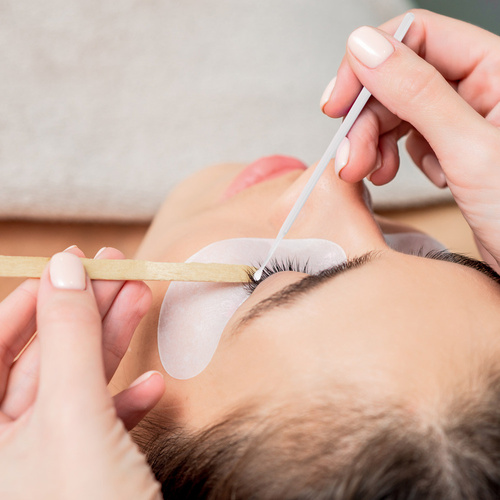 Profesjonalne aplikatory bezwłóknowe do rzęs białe 100 szt