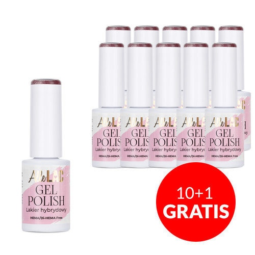 10+1gratis Lakier hybrydowy LED/UV Gel Polish Cat Eye CAT 6 Burgundy AlleLac HEMA/Di-HEMA Free 6g