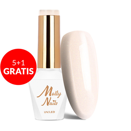 5+1gratis Lakier hybrydowy LED/UV Gel Polish Vanille Nr 420 Madame French Molly Nails HEMA/Di-HEMA Free 8g