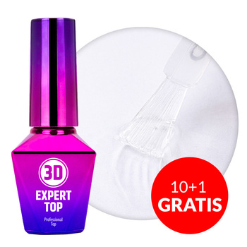 10+1gratis Top 3d Expert MollyLac top do lakierów hybrydowych z przemywaniem Clear 10g