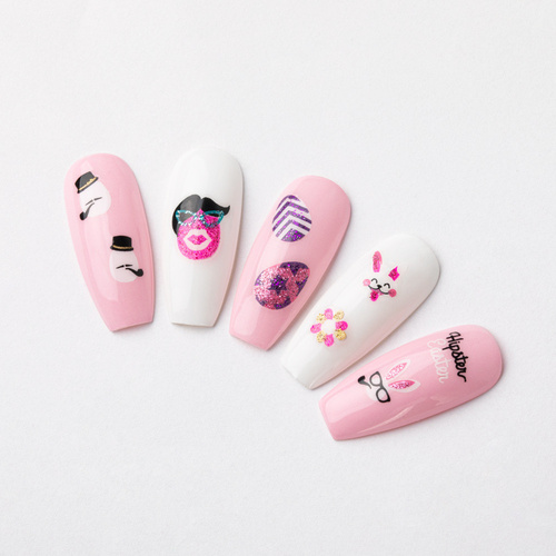 Naklejki do paznokci 3D samoprzylepne brokatowe wielkanocne BLE 1102D