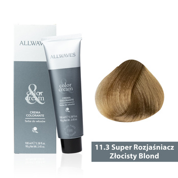 Farba do włosów Allwaves Cream Color wyjątkowy wyjątkowy super rozjaśniacz złocisty blond 11.3 100 ml