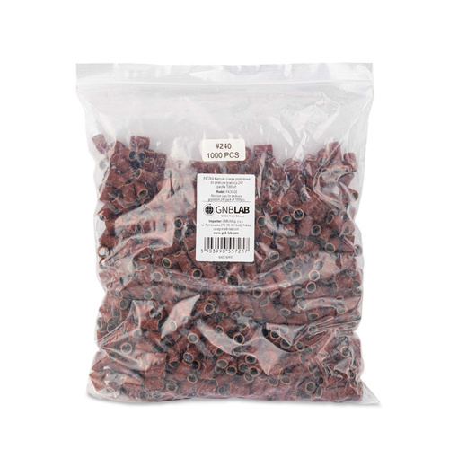 Kapturki do manicure i pedicure mandrele nakładki ścierne cylinder 6mm gradacja 240 brązowe 1000 szt.