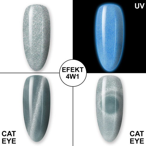 Lakier hybrydowy świecący w ciemności kocie oko MollyLac Night Glowing Precious HEMA/Di-HEMA Free 10g Nr 677