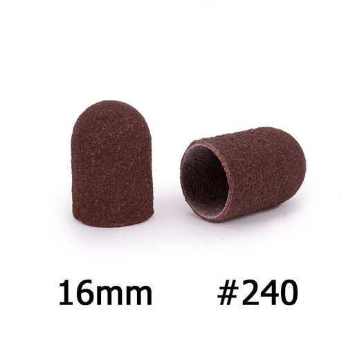 Kapturki ścierne do pedicure z bawełnianym środkiem 16mm gradacja 240 brązowe AlleMed 10 szt