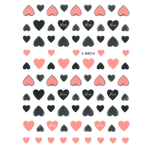 Naklejki do paznokci cienkie samoprzylepne serduszka Z-D4214 nude