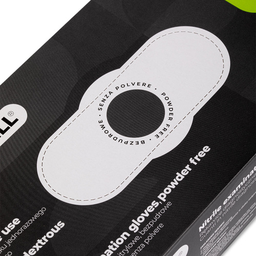 Rękawiczki jednorazowe nitrylowe diagnostyczne i ochronne Medisterill rozmiar S czarne 100szt