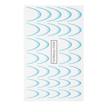 Gradientowe naklejki wodne na paznokcie/ French/ Ombre/Francuska linia uśmiechu 33szt niebieskie STZ45