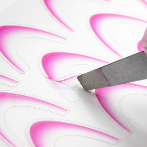 Gradientowe naklejki samoprzylepne na paznokcie/French/Ombre/Francuska linia uśmiechu 23szt. ciemno różowe SD-1925