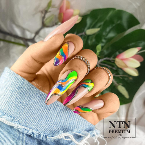 Pyłek do paznokci Smoke Nails efekt dymu Allepaznokcie neon light orange Nr 04