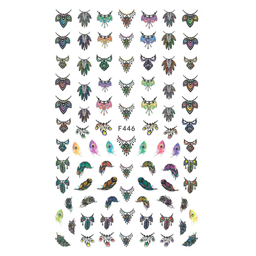 Naklejki do paznokci cienkie samoprzylepne wzory ornamenty F446