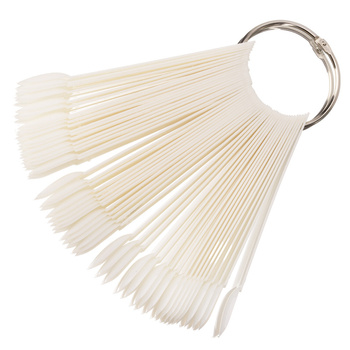 Wzornik próbnik migdał na kole do żeli lakierów hybryd i pyłków mleczny 50 szt mat