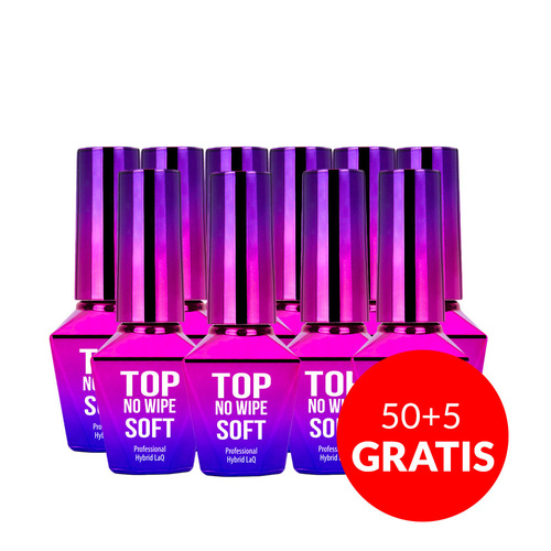 50+5gratis Top Soft no wipe bez przemywania MollyLac clear HEMA/Di-HEMA Free 10g