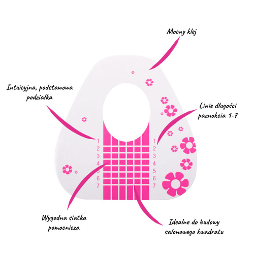 Szablony formy do paznokci basic flowers MollyLac 500 szt