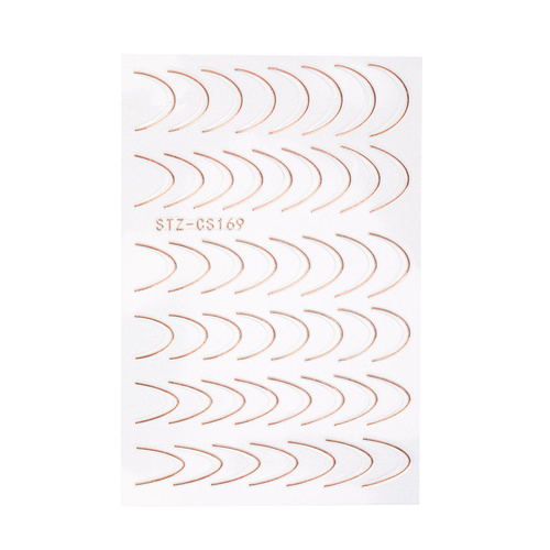 Naklejki samoprzylepne na paznokcie/ French/ Francuska linia uśmiechu 48szt rose golden STZ-CS169