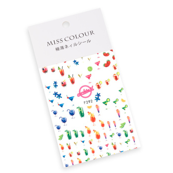 Naklejki do paznokci cienkie samoprzylepne koktajl F292