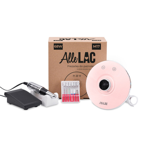 12sztuk Frezarka do paznokci 68W AlleLac do manicure pedicure różowa M17 45 000 obrotów