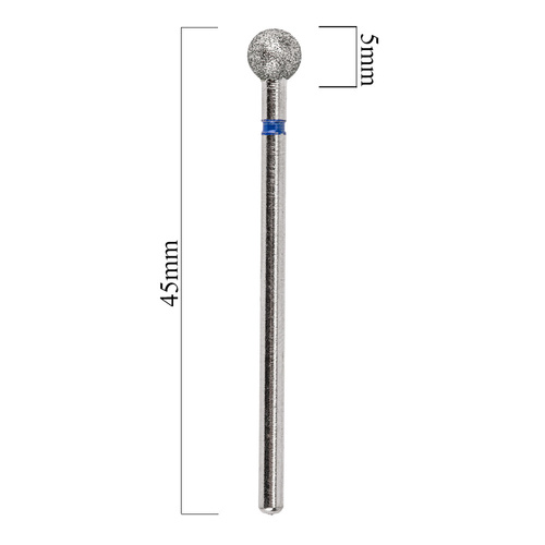 Frez diamentowy kulka 5 mm niebieski średni