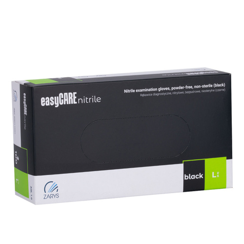 Rękawiczki jednorazowe nitrylowe diagnostyczne i ochronne Easycare nitrile Black rozmiar L czarne 100 szt