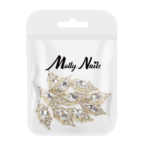 Ozdoby do paznokci kryształki 3D Molly Nails Nr 1 10 szt