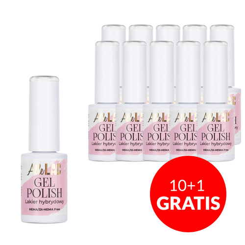 10+1gratis Lakier hybrydowy LED/UV Gel Polish Whites W1 Snow White AlleLac HEMA/Di-HEMA Free 6g