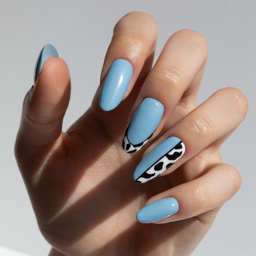 5+1gratis Lakier hybrydowy Molly Nails Blue Sky Baby Blue HEMA/Di-HEMA Free 8g Nr 110