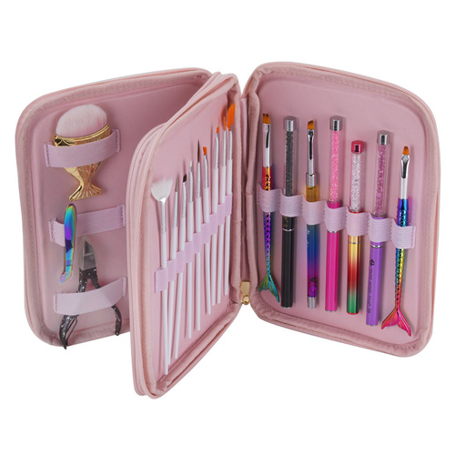 Piórnik etui przybornik na pędzle Sova by Aleksandra Sowa-Falarz różowy