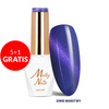 5+1gratis Lakier hybrydowy LED/UV Gel Polish Cat Eye Seduction Nr 241 Hypnotic Blue Molly Nails HEMA/Di-HEMA Free 8g