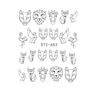 Naklejki wodne do paznokci zwierzęta STZ-652