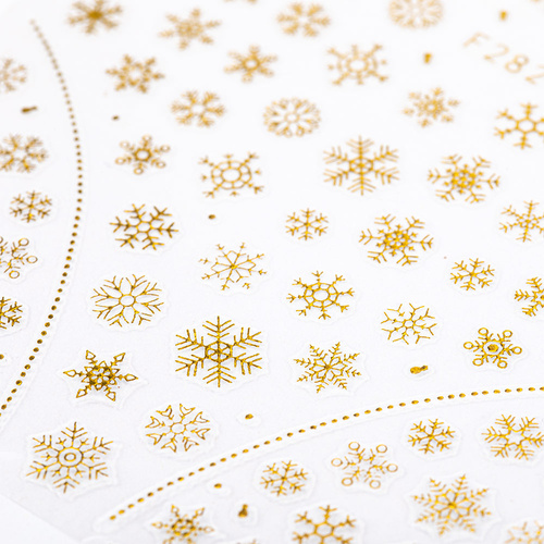 Naklejki do paznokci cienkie samoprzylepne świąteczne Molly Nails F282 złote