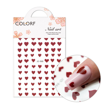 Naklejki do paznokci cienkie samoprzylepne serduszka JO-968